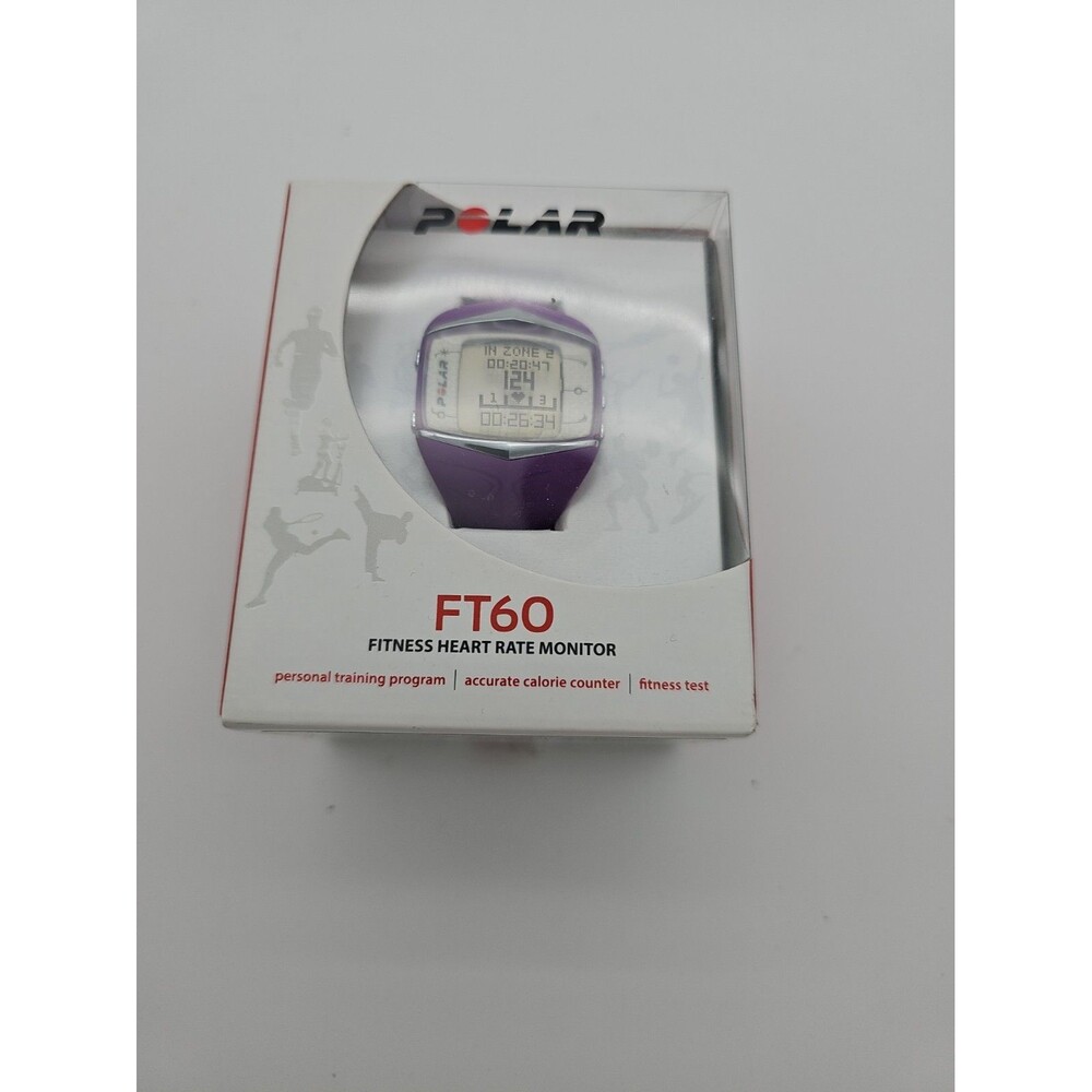 Polar FT60 Heart Rate Monitor Watch w/ Chest Strap Black Needs Batteries